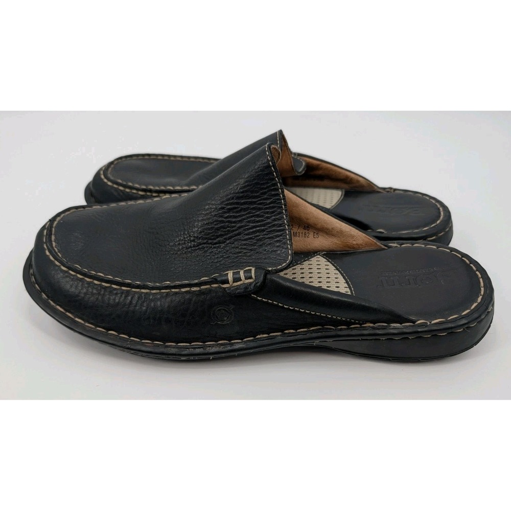 Born Mens Black Leather Driving Slip-On Shoes Loafers Size 12 Comfortable